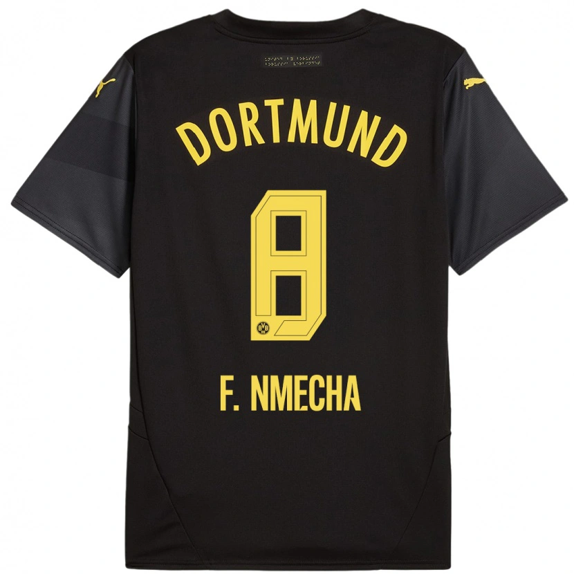Danxen Herren Felix Nmecha #8 Schwarz Gelb Auswärtstrikot Trikot 2024/25 T-Shirt