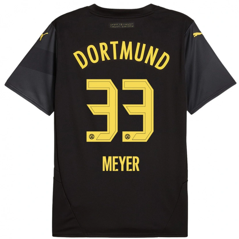 Danxen Herren Alexander Meyer #33 Schwarz Gelb Auswärtstrikot Trikot 2024/25 T-Shirt