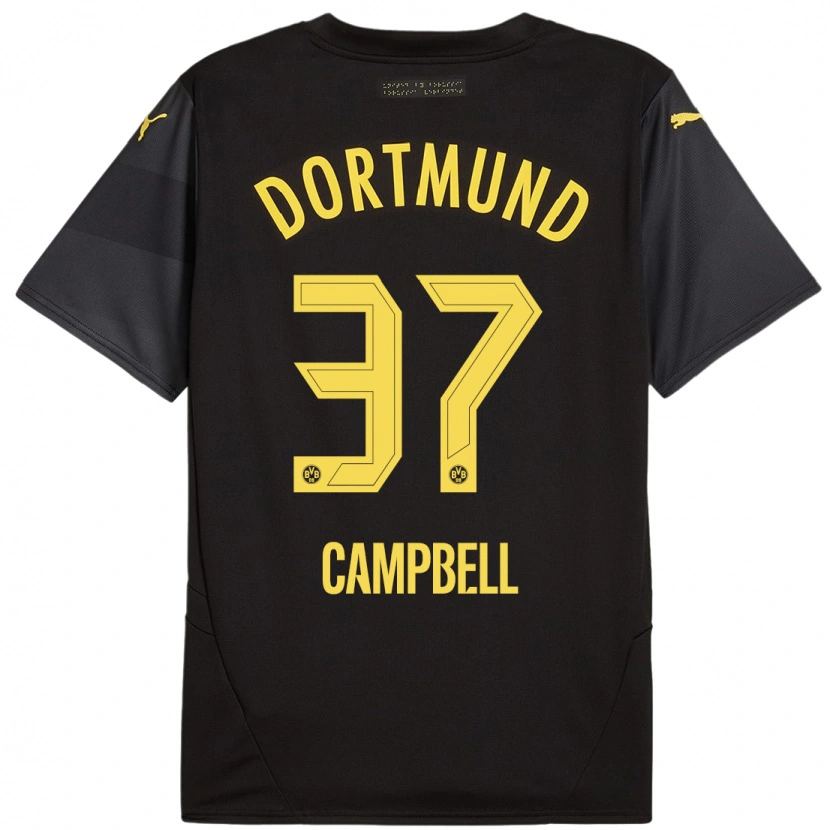 Danxen Herren Cole Campbell #37 Schwarz Gelb Auswärtstrikot Trikot 2024/25 T-Shirt