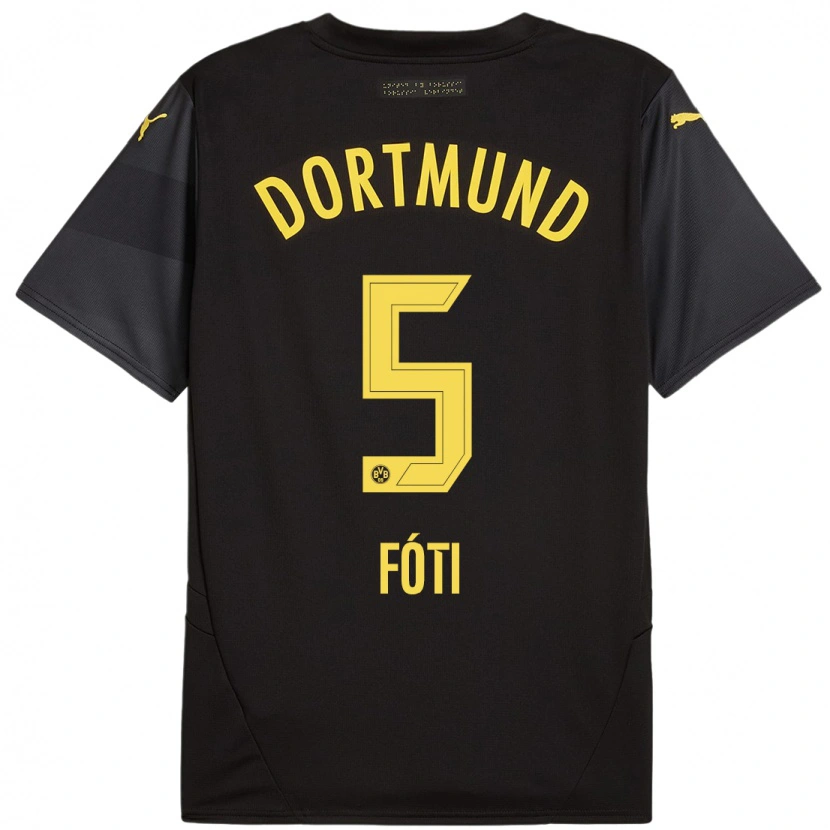 Danxen Herren António Fóti #5 Schwarz Gelb Auswärtstrikot Trikot 2024/25 T-Shirt
