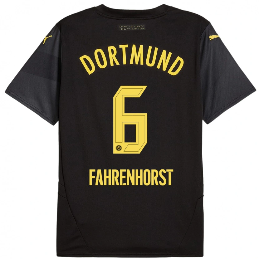 Danxen Herren Luke Fahrenhorst #6 Schwarz Gelb Auswärtstrikot Trikot 2024/25 T-Shirt