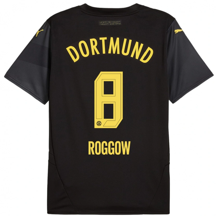 Danxen Herren Franz Roggow #8 Schwarz Gelb Auswärtstrikot Trikot 2024/25 T-Shirt