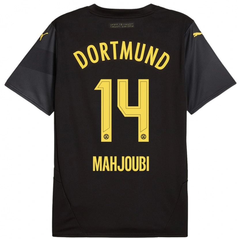 Danxen Herren Anas Mahjoubi #14 Schwarz Gelb Auswärtstrikot Trikot 2024/25 T-Shirt