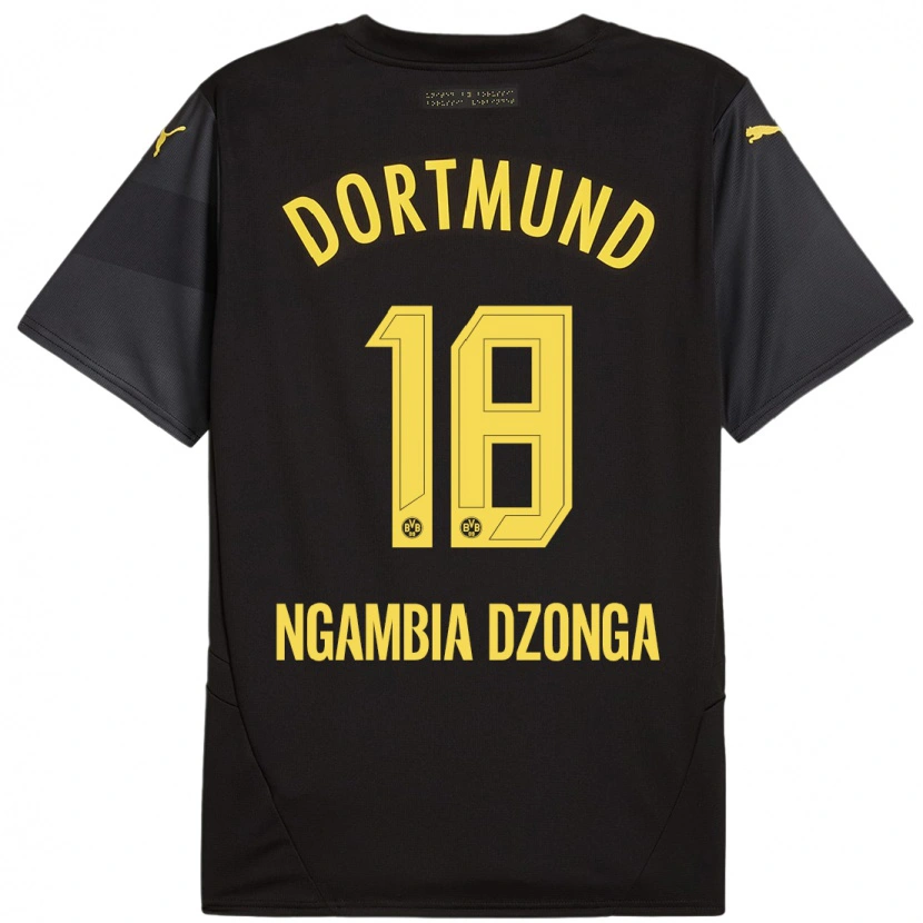 Danxen Herren Diego Ngambia #18 Schwarz Gelb Auswärtstrikot Trikot 2024/25 T-Shirt