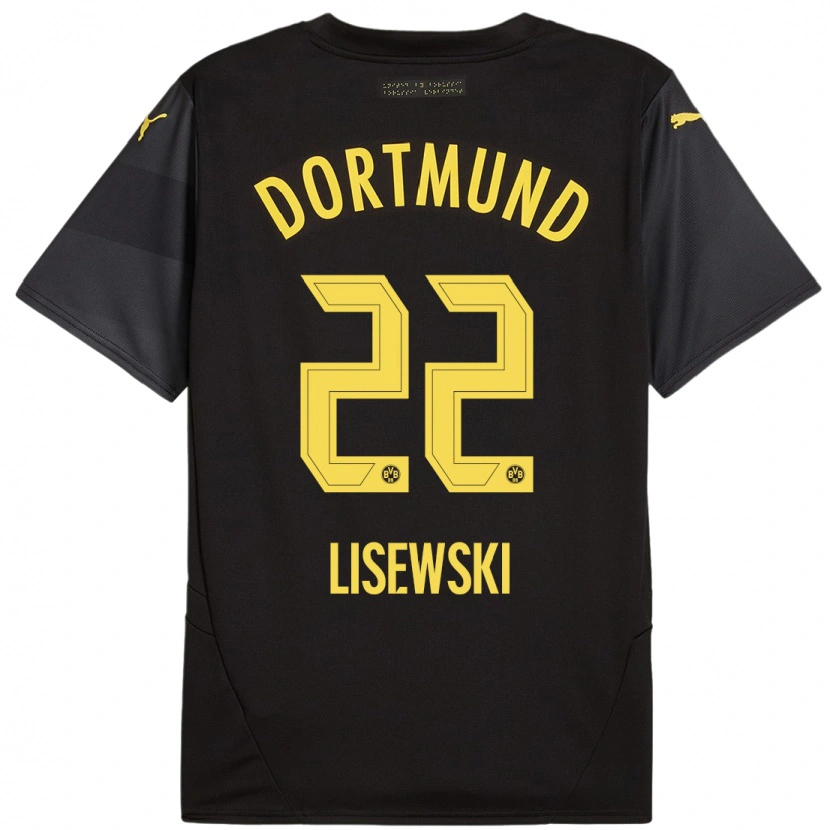 Danxen Herren Robin Lisewski #22 Schwarz Gelb Auswärtstrikot Trikot 2024/25 T-Shirt