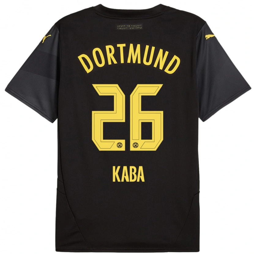 Danxen Herren Mussa Kaba #26 Schwarz Gelb Auswärtstrikot Trikot 2024/25 T-Shirt