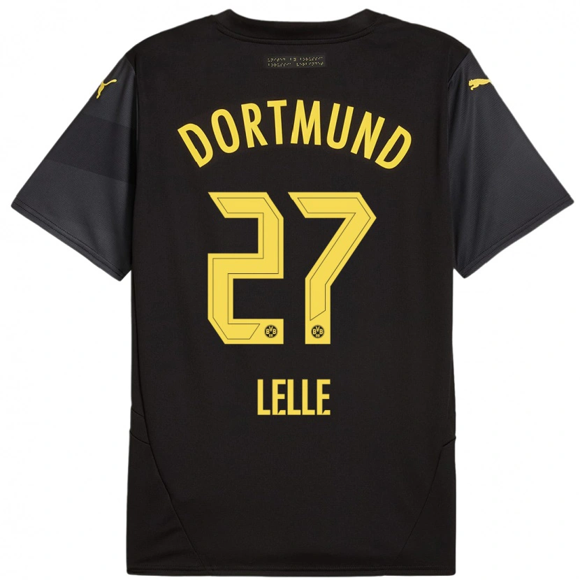 Danxen Herren David Lelle #27 Schwarz Gelb Auswärtstrikot Trikot 2024/25 T-Shirt