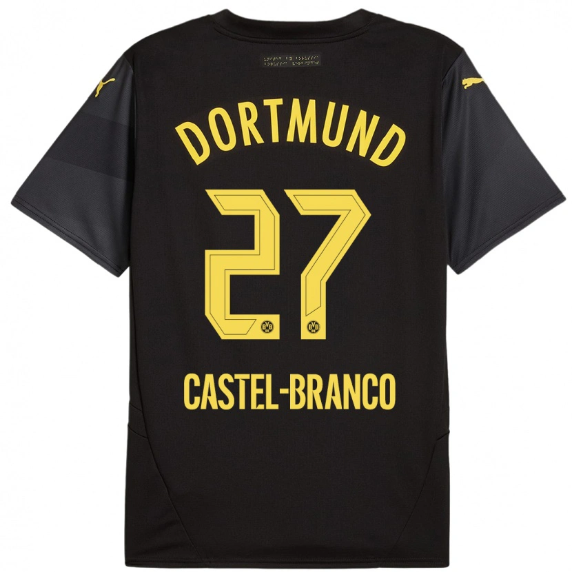 Danxen Herren Diego Castel-Branco #27 Schwarz Gelb Auswärtstrikot Trikot 2024/25 T-Shirt