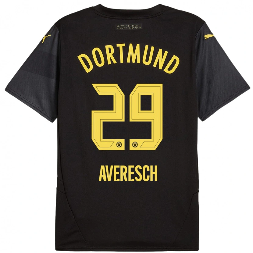 Danxen Herren Noah Averesch #29 Schwarz Gelb Auswärtstrikot Trikot 2024/25 T-Shirt