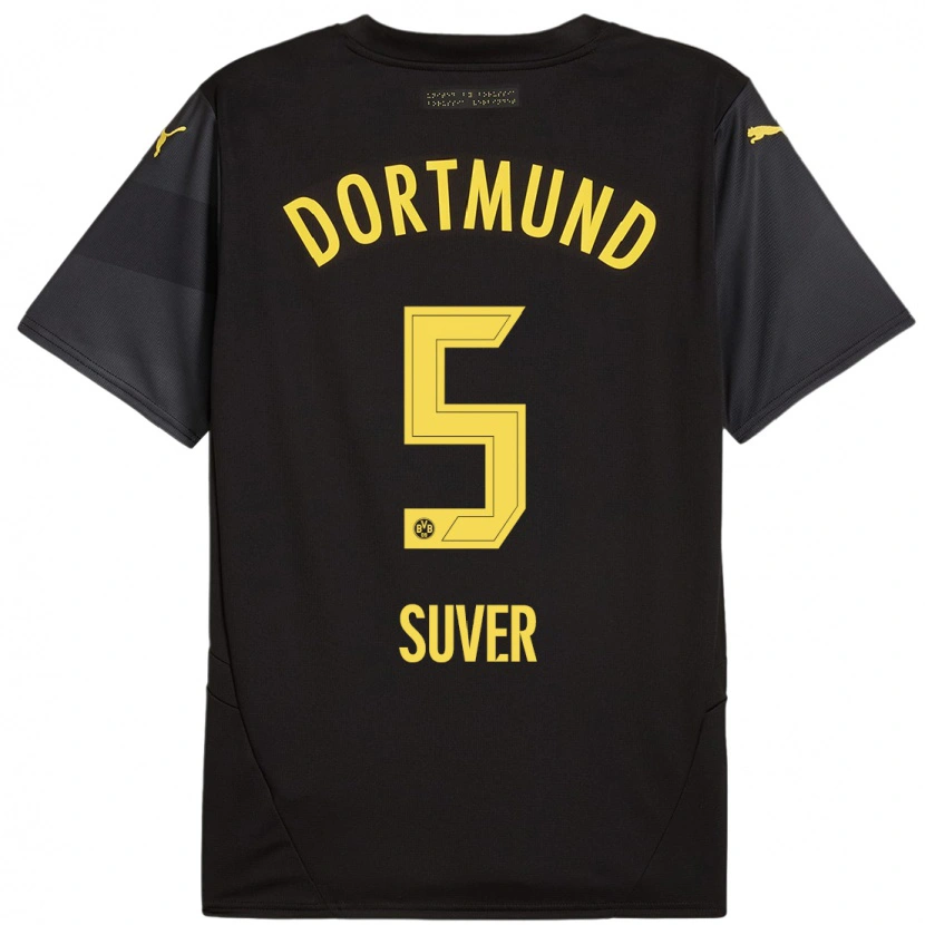 Danxen Herren Mario Suver #5 Schwarz Gelb Auswärtstrikot Trikot 2024/25 T-Shirt