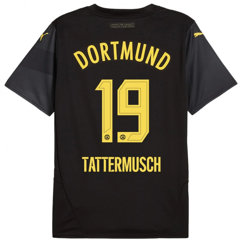 Danxen Herren Ted Tattermusch #19 Schwarz Gelb Auswärtstrikot Trikot 2024/25 T-Shirt