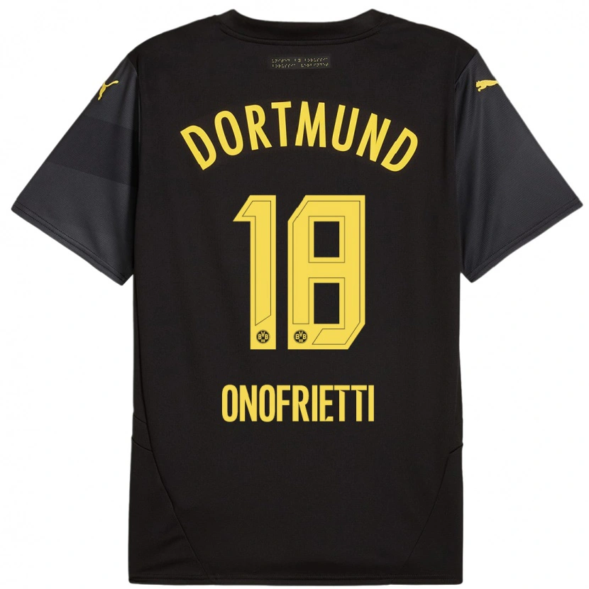 Danxen Herren Vincenzo Onofrietti #18 Schwarz Gelb Auswärtstrikot Trikot 2024/25 T-Shirt