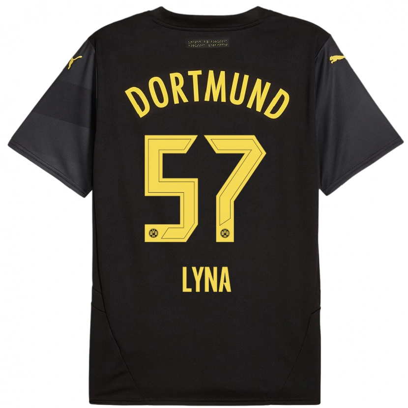 Danxen Herren Schwarz Lyna #57 Schwarz Gelb Auswärtstrikot Trikot 2024/25 T-Shirt
