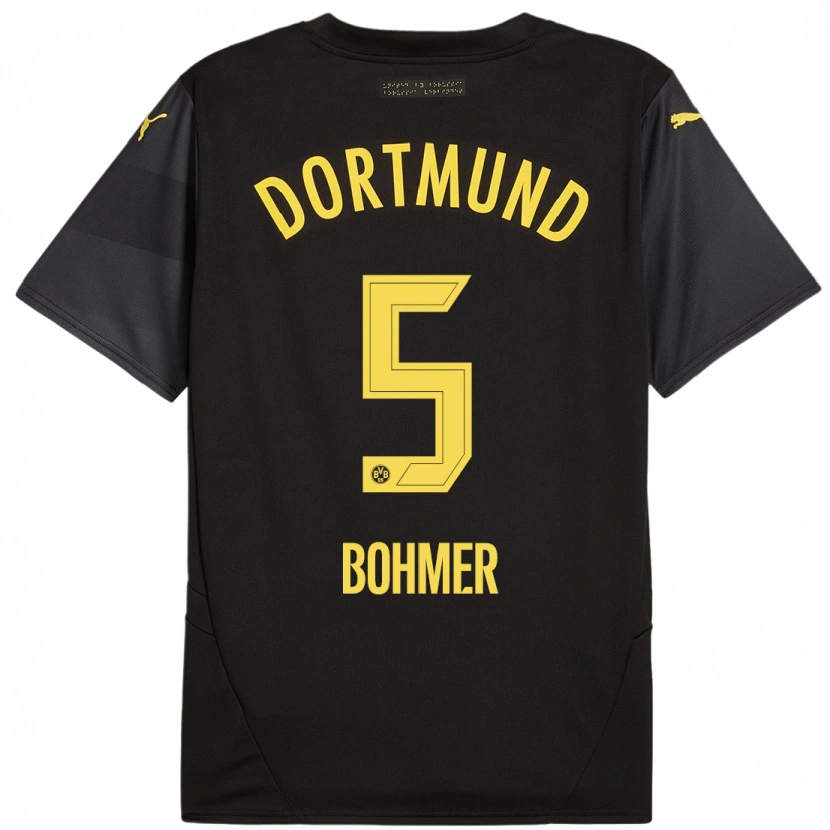 Danxen Herren Tim Bohmer #5 Schwarz Gelb Auswärtstrikot Trikot 2024/25 T-Shirt