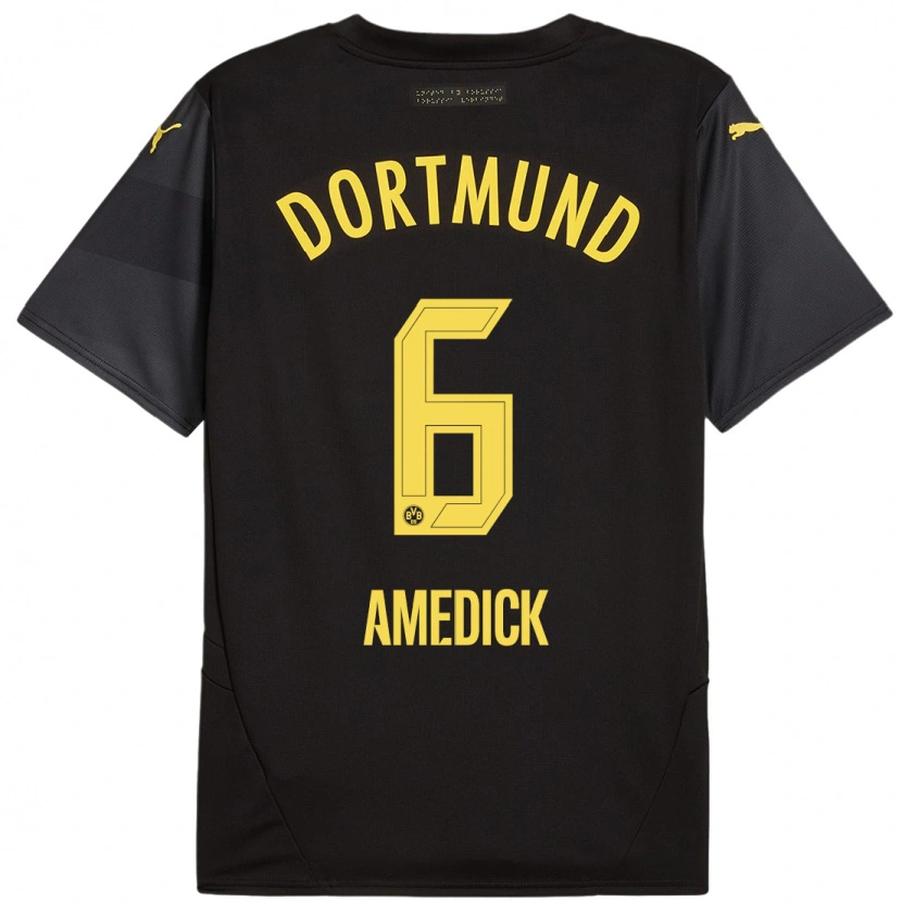 Danxen Herren Maik Amedick #6 Schwarz Gelb Auswärtstrikot Trikot 2024/25 T-Shirt