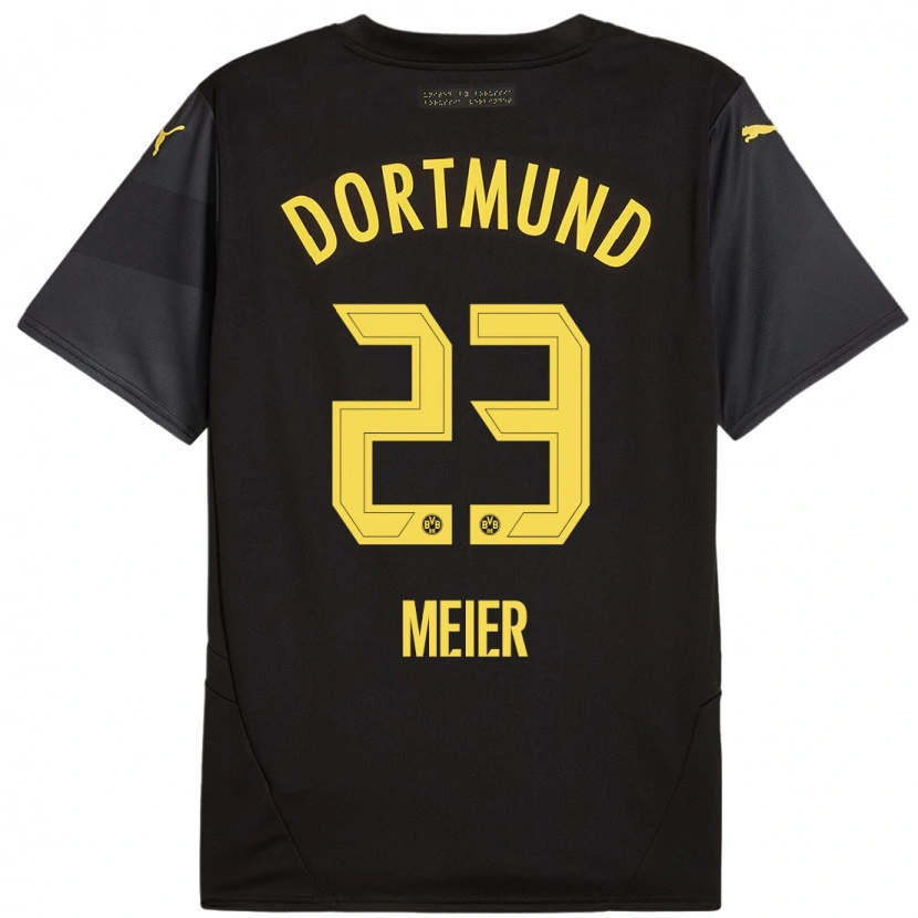 Danxen Herren Maximilian Meier #23 Schwarz Gelb Auswärtstrikot Trikot 2024/25 T-Shirt