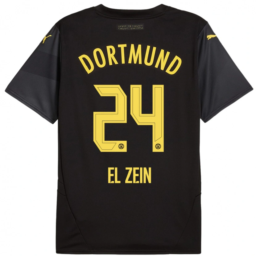 Danxen Herren Abu-Bekir Omer El-Zein #24 Schwarz Gelb Auswärtstrikot Trikot 2024/25 T-Shirt