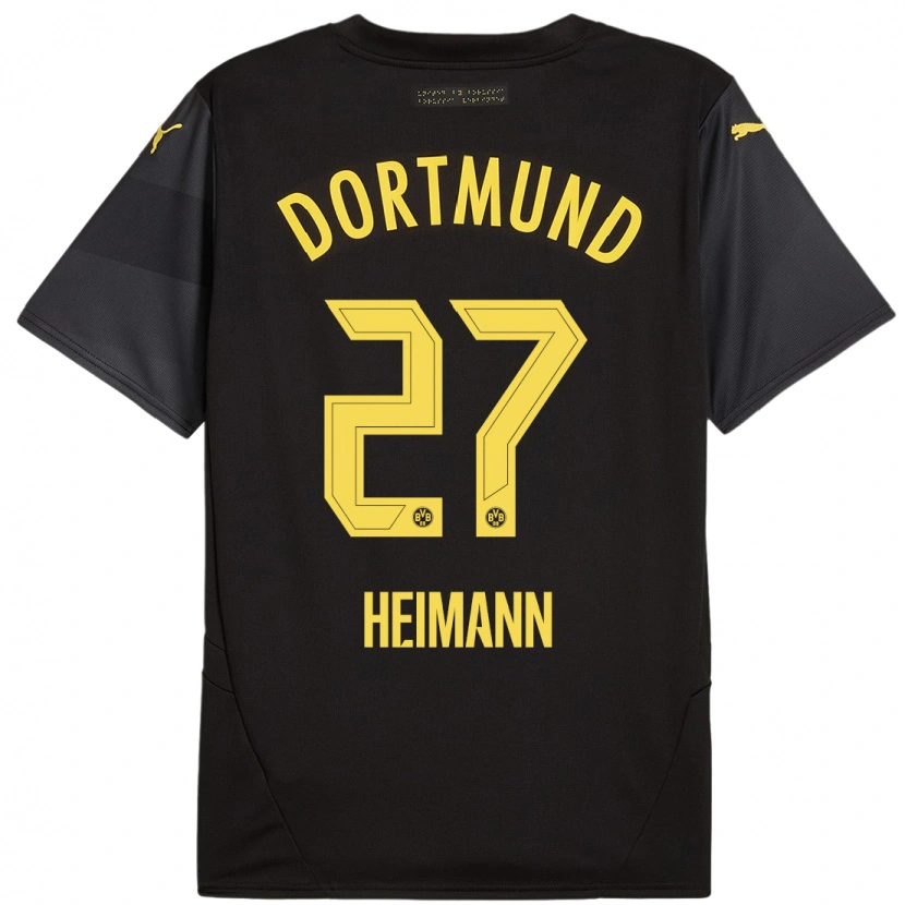 Danxen Herren Wesley Heimann #27 Schwarz Gelb Auswärtstrikot Trikot 2024/25 T-Shirt