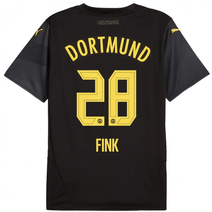 Danxen Herren Bradley Fink #28 Schwarz Gelb Auswärtstrikot Trikot 2024/25 T-Shirt