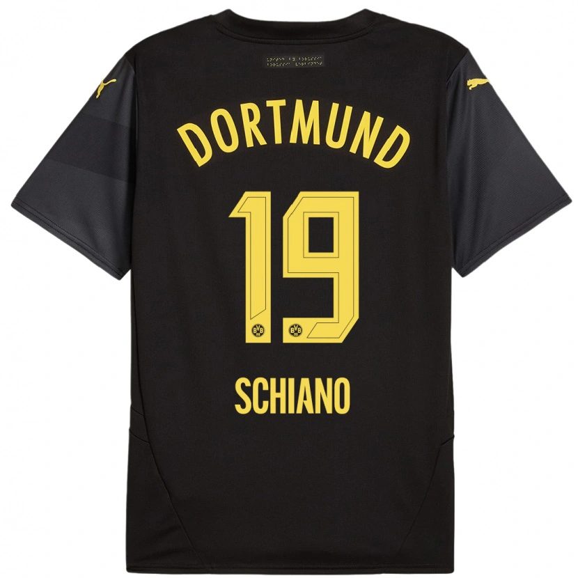 Danxen Herren Emilio Schiano #19 Schwarz Gelb Auswärtstrikot Trikot 2024/25 T-Shirt