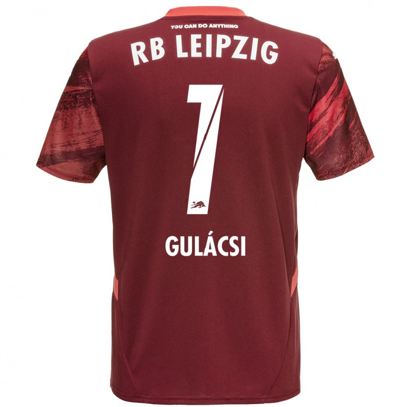Danxen Herren Péter Gulácsi #1 Burgunderrot Auswärtstrikot Trikot 2024/25 T-Shirt