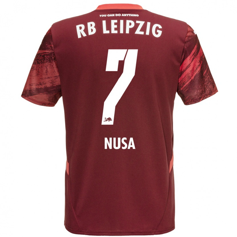 Danxen Herren Antonio Nusa #7 Burgunderrot Auswärtstrikot Trikot 2024/25 T-Shirt