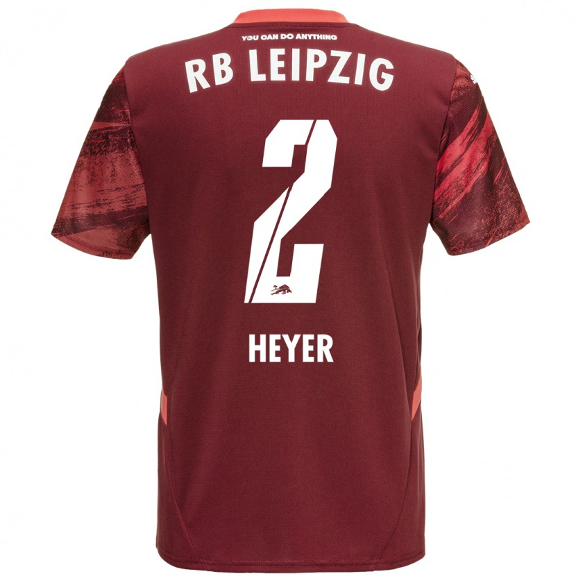 Danxen Herren Friedrich Heyer #2 Burgunderrot Auswärtstrikot Trikot 2024/25 T-Shirt
