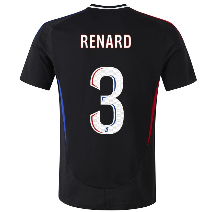 Danxen Herren Wendie Renard #3 Schwarz Auswärtstrikot Trikot 2024/25 T-Shirt