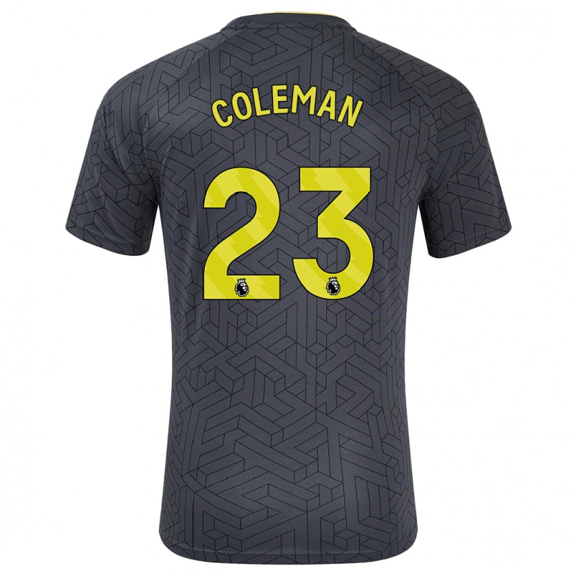 Danxen Herren Séamus Coleman #23 Schwarz Gelb Auswärtstrikot Trikot 2024/25 T-Shirt