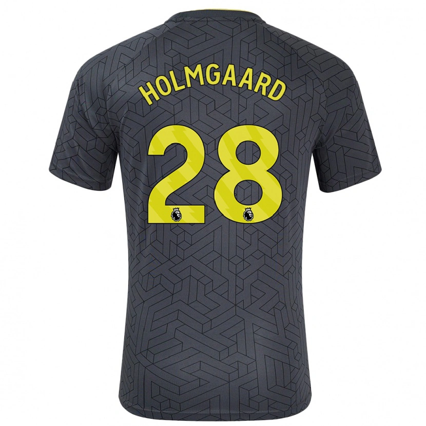 Danxen Herren Karen Holmgaard #28 Schwarz Gelb Auswärtstrikot Trikot 2024/25 T-Shirt
