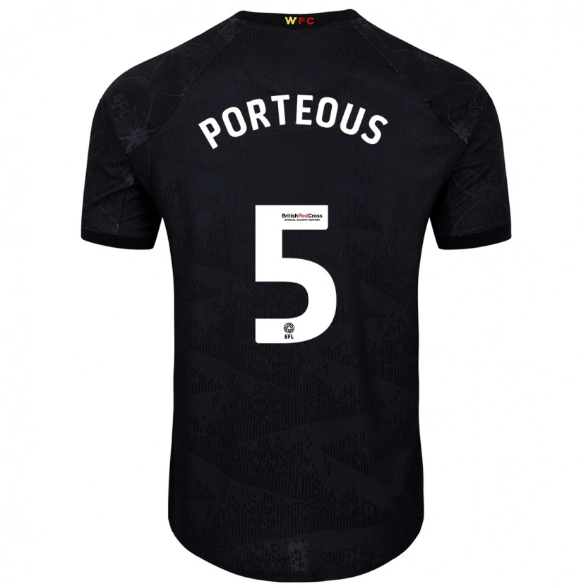 Danxen Herren Ryan Porteous #5 Schwarz Weiß Auswärtstrikot Trikot 2024/25 T-Shirt