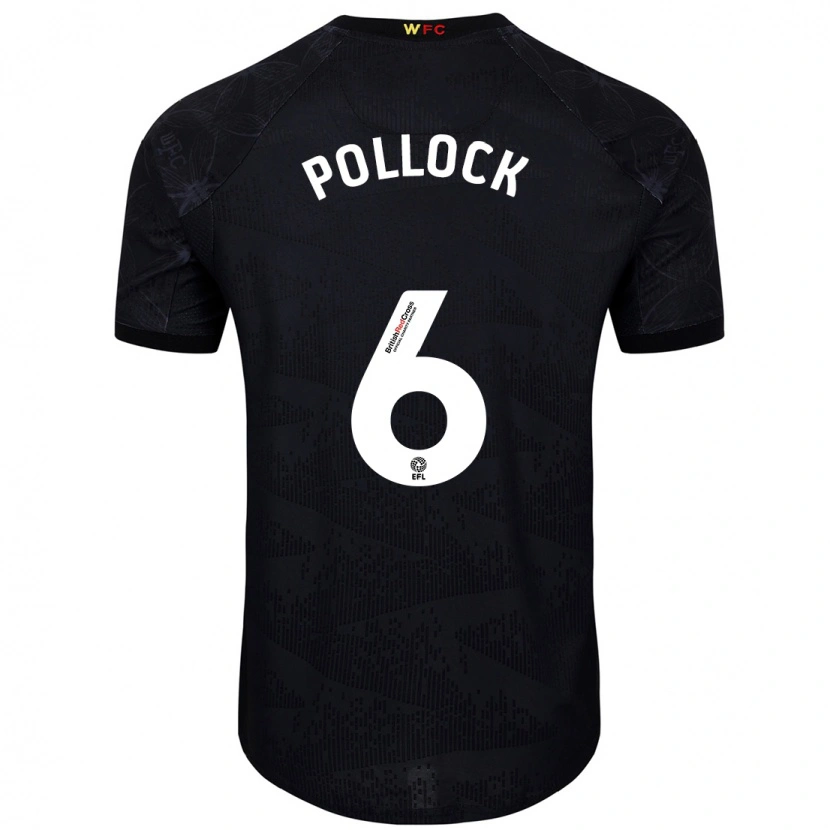 Danxen Herren Mattie Pollock #6 Schwarz Weiß Auswärtstrikot Trikot 2024/25 T-Shirt