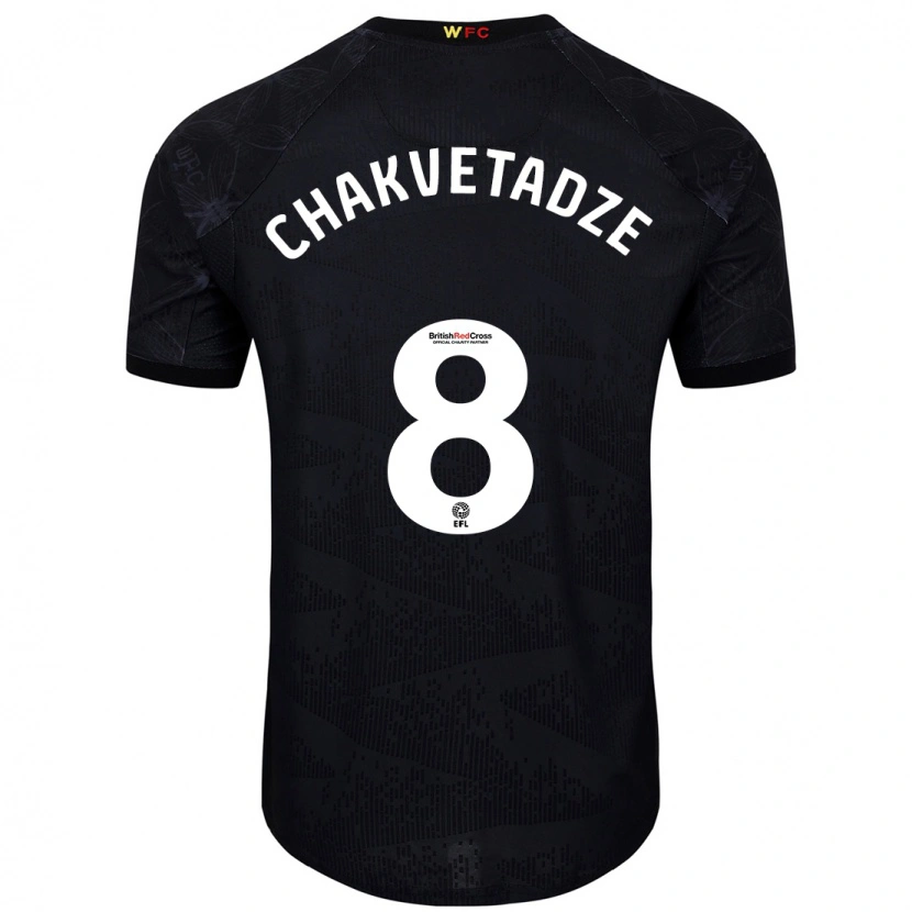 Danxen Herren Giorgi Chakvetadze #8 Schwarz Weiß Auswärtstrikot Trikot 2024/25 T-Shirt