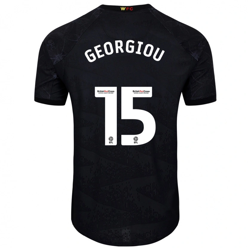 Danxen Herren Andria Georgiou #15 Schwarz Weiß Auswärtstrikot Trikot 2024/25 T-Shirt