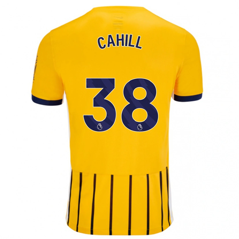 Danxen Herren Killian Cahill #38 Gold Blau Nadelstreifen Auswärtstrikot Trikot 2024/25 T-Shirt
