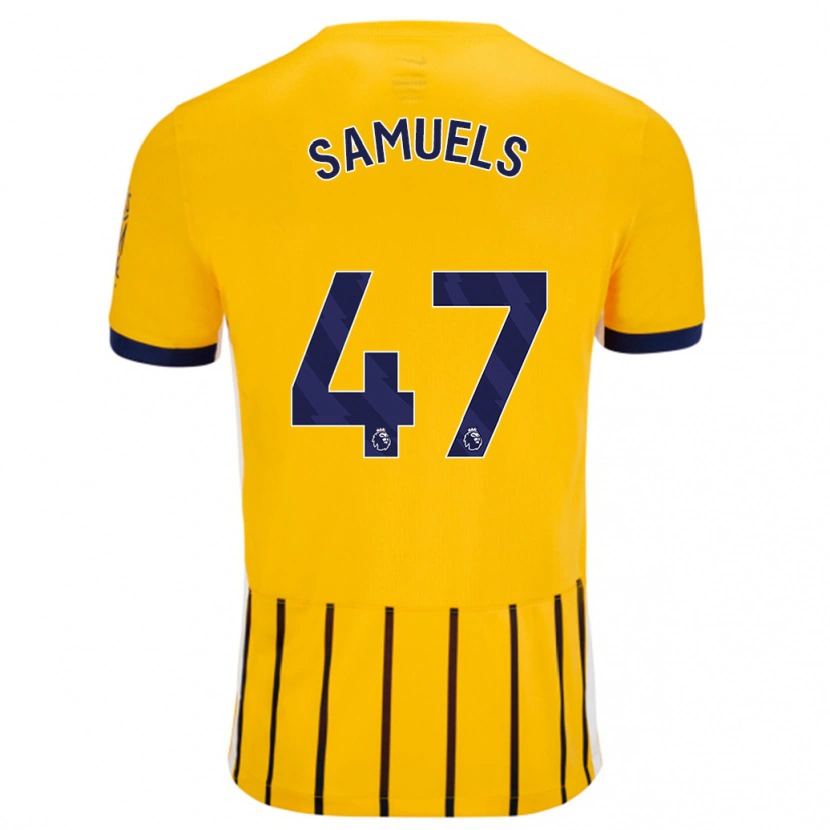 Danxen Herren Imari Samuels #47 Gold Blau Nadelstreifen Auswärtstrikot Trikot 2024/25 T-Shirt