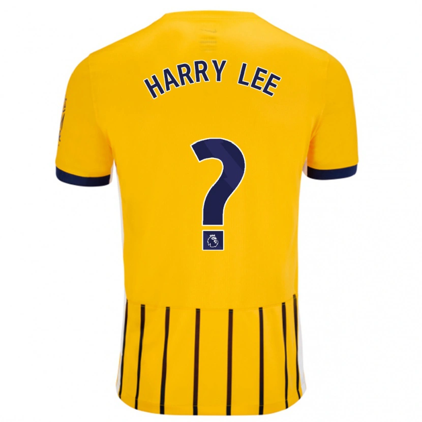 Danxen Herren Harry Lee #0 Gold Blau Nadelstreifen Auswärtstrikot Trikot 2024/25 T-Shirt