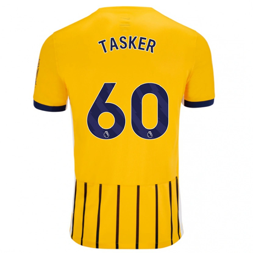 Danxen Herren Charlie Tasker #60 Gold Blau Nadelstreifen Auswärtstrikot Trikot 2024/25 T-Shirt