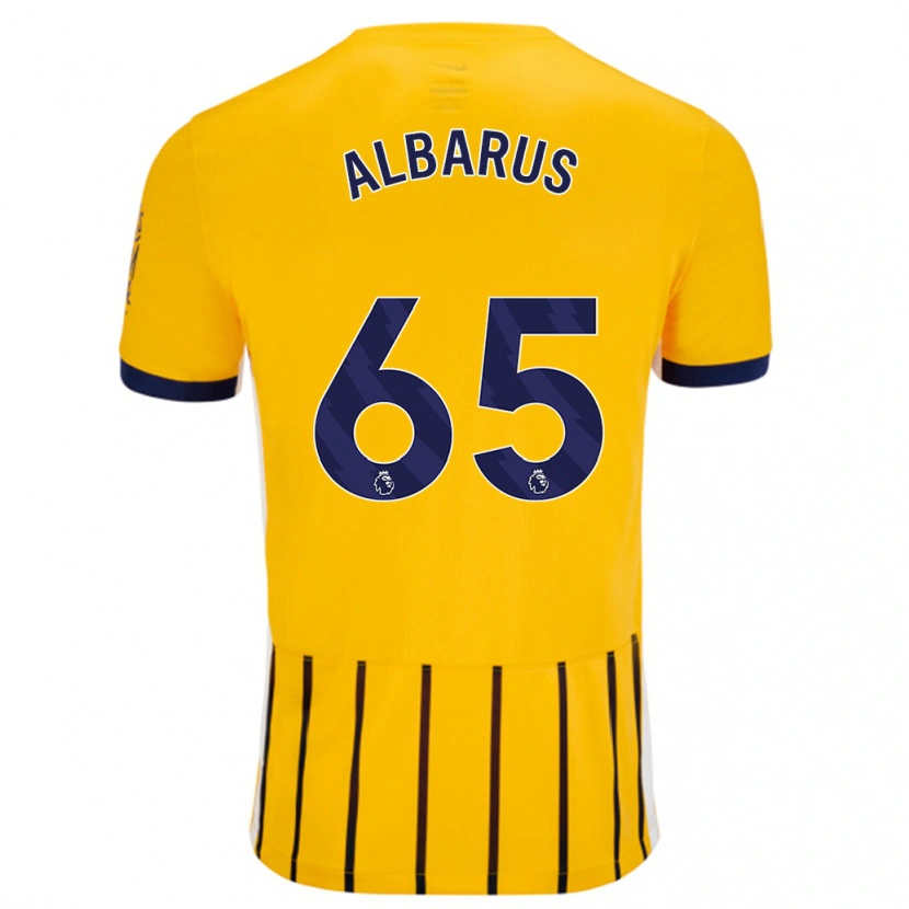 Danxen Herren Zane Albarus #65 Gold Blau Nadelstreifen Auswärtstrikot Trikot 2024/25 T-Shirt