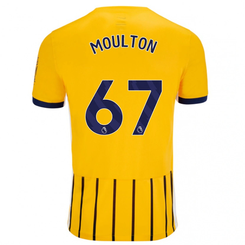 Danxen Herren Remiero Moulton #67 Gold Blau Nadelstreifen Auswärtstrikot Trikot 2024/25 T-Shirt