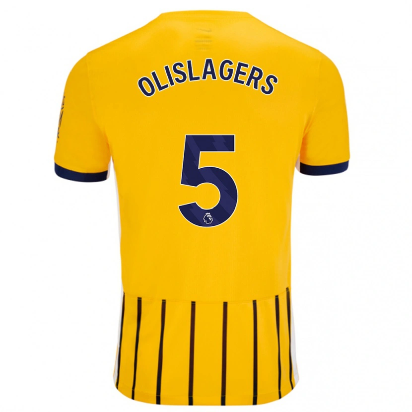 Danxen Herren Marisa Olislagers #5 Gold Blau Nadelstreifen Auswärtstrikot Trikot 2024/25 T-Shirt