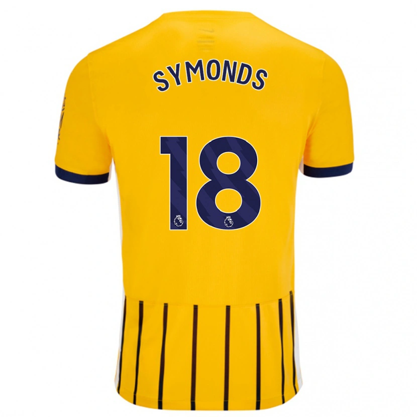 Danxen Herren Maisie Symonds #18 Gold Blau Nadelstreifen Auswärtstrikot Trikot 2024/25 T-Shirt