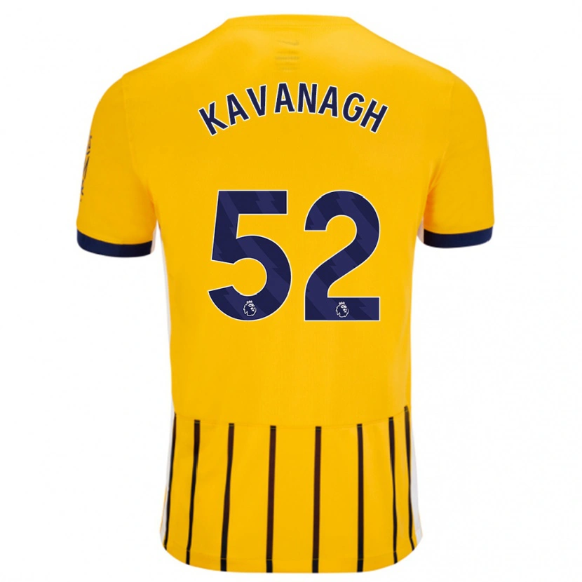 Danxen Herren Leigh Kavanagh #52 Gold Blau Nadelstreifen Auswärtstrikot Trikot 2024/25 T-Shirt
