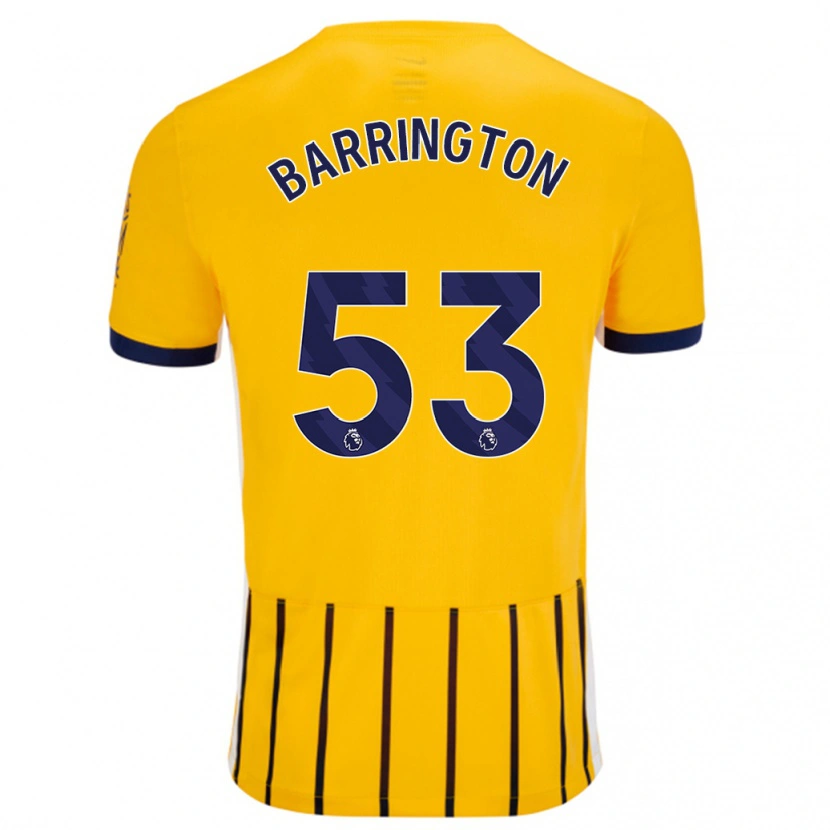 Danxen Herren Luca Barrington #53 Gold Blau Nadelstreifen Auswärtstrikot Trikot 2024/25 T-Shirt