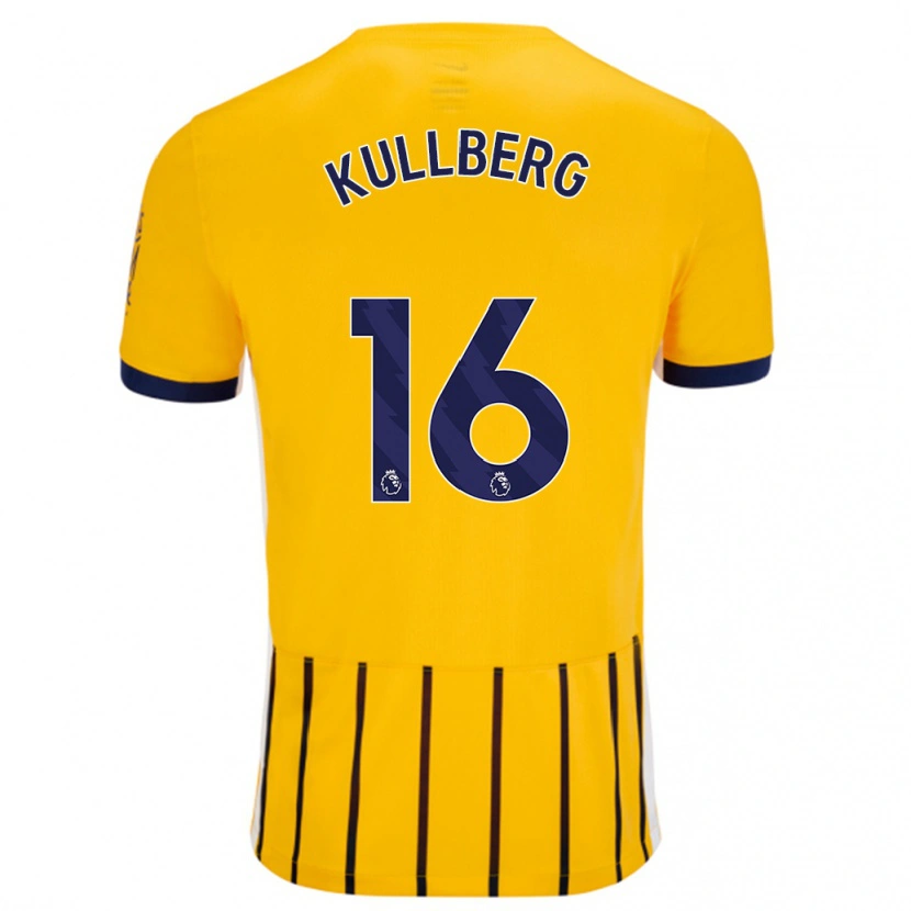 Danxen Herren Emma Nanny Charlotte Kullberg #16 Gold Blau Nadelstreifen Auswärtstrikot Trikot 2024/25 T-Shirt