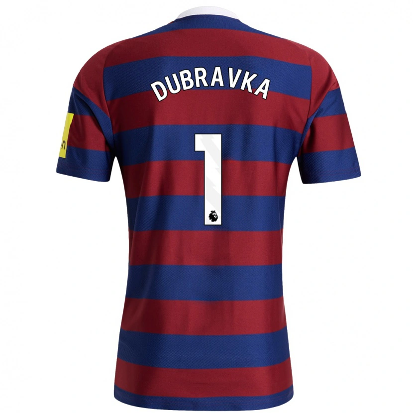 Danxen Herren Martin Dúbravka #1 Burgunderrot Marineblau Auswärtstrikot Trikot 2024/25 T-Shirt