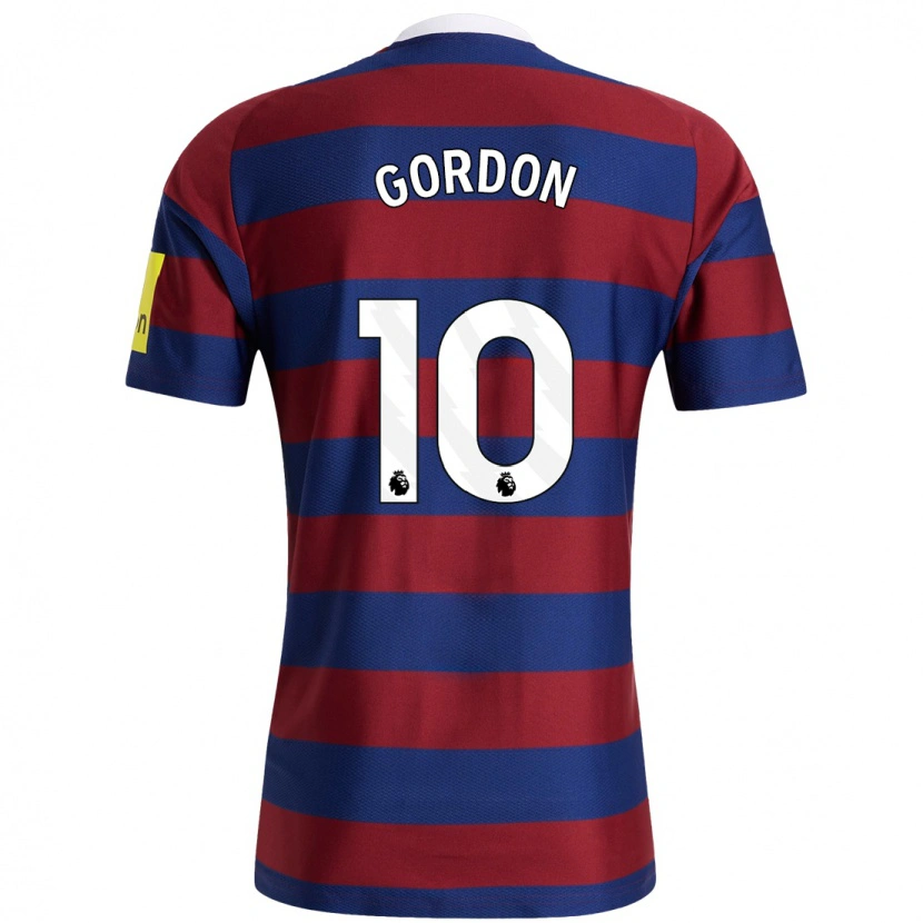 Danxen Herren Anthony Gordon #10 Burgunderrot Marineblau Auswärtstrikot Trikot 2024/25 T-Shirt