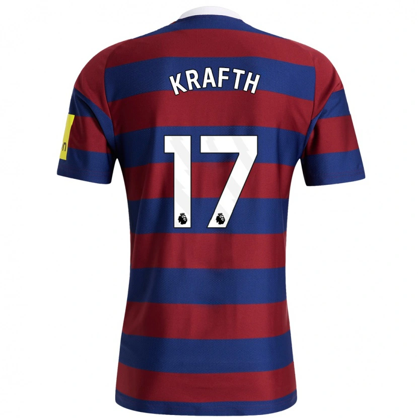Danxen Herren Emil Krafth #17 Burgunderrot Marineblau Auswärtstrikot Trikot 2024/25 T-Shirt