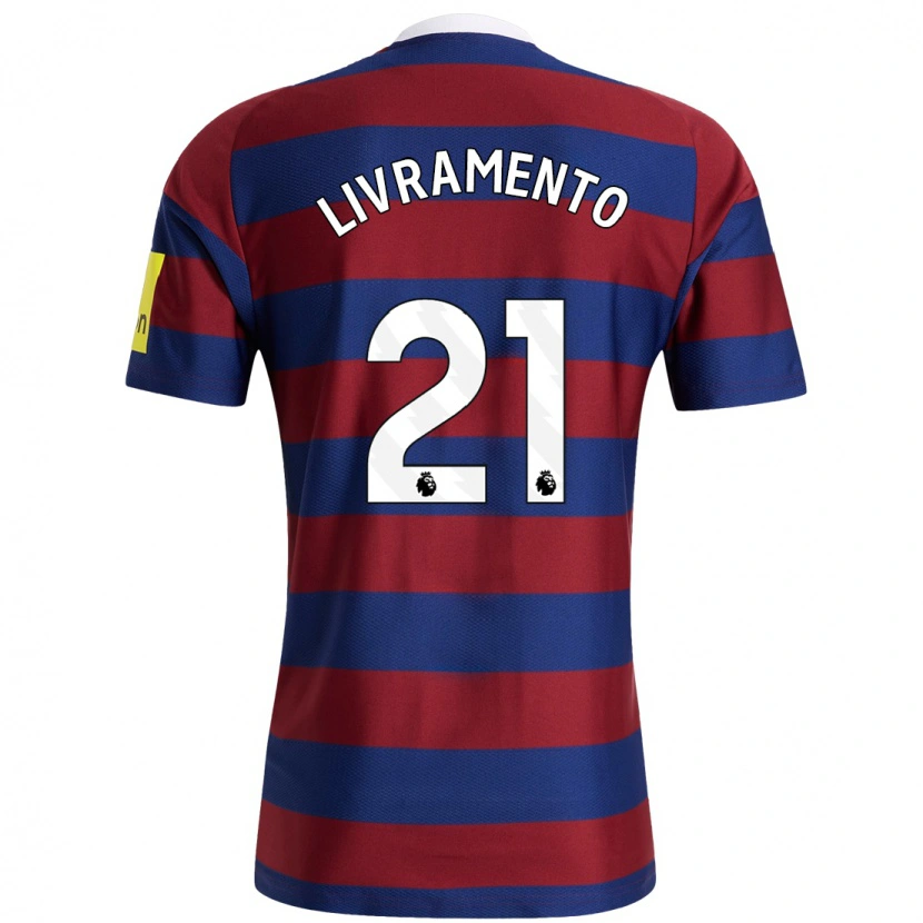 Danxen Herren Tino Livramento #21 Burgunderrot Marineblau Auswärtstrikot Trikot 2024/25 T-Shirt