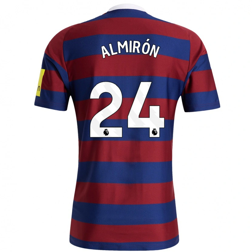 Danxen Herren Miguel Almirón #24 Burgunderrot Marineblau Auswärtstrikot Trikot 2024/25 T-Shirt